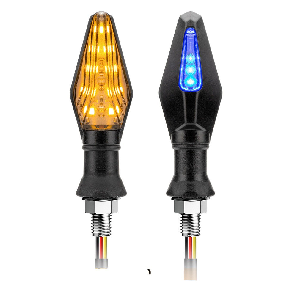 Accesorios de modificación de la motocicleta universal de doble cara de dos colores LED Luz indicadora de señal de giro de la motocicleta