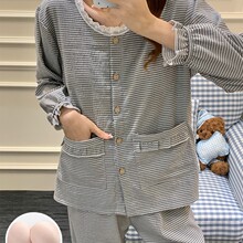 2025年秋季新款睡衣女士云朵棉简约休闲两件套家居服两件套装