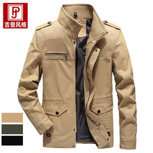 跨境外贸男式夹克水洗纯棉户外男装休闲外套jacket春秋风衣男1318