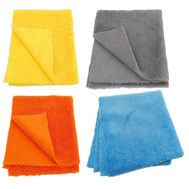 absorción de agua microfibra toalla de limpieza de automóviles borde de corte caliente toalla de lavado de automóviles gruesa pequeña toalla cuadrada de pelo alto y bajo toallas de limpieza de belleza image 3