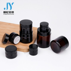 棕色化妝品瓶玻璃瓶15g20g30g50g 乳霜分裝瓶 蒙砂茶色膏霜瓶