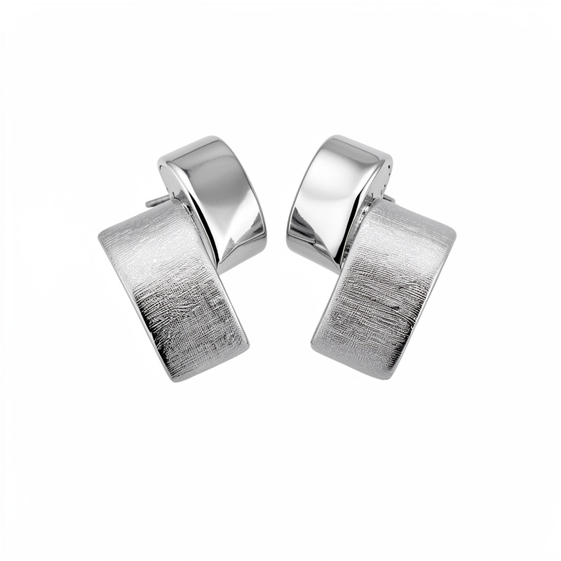 18k oro real galvanizado aguja de plata dibujada geometría pernos personalidad simple pendientes de viento frío ligero lujo alta sensación de auriculares
