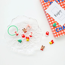 樹脂配件聖誕飾品手機殼貼片聖誕老人 鈴鐺diy兒童發飾發夾配件