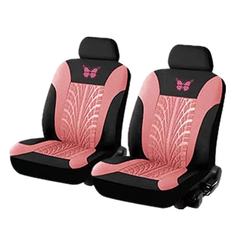 Cubierta de asiento de coche de comercio exterior transfronterizo mariposa logo tela sangría prensa coche cubierta de asiento universal Conjunto de 4 piezas