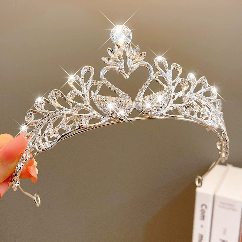 Детская тиara-ободок для princess, корона для волос, подарок на день рождения, декоративная стиль с кристаллами-сикра