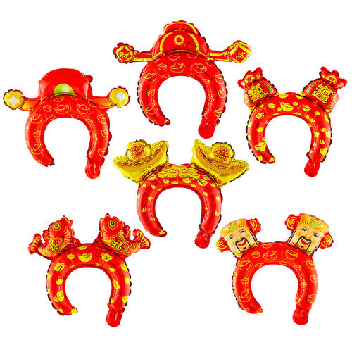 Cartoon Headband Balloon Christmas Raffle Hairpin Balloon Attracting Small Gift Children's Headwear Balloon Decoration