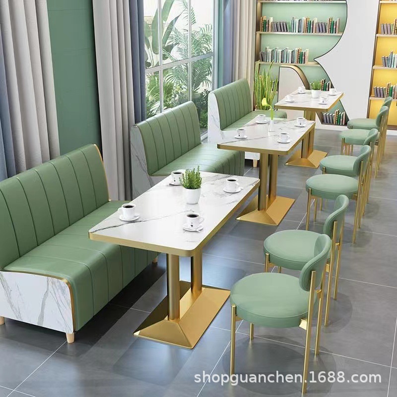 ネット有名店のミルクティーショップのテーブルと椅子のセット、軽贅沢なカフェ、デザート・ベーカリー、軽食店のカウンターソファ
