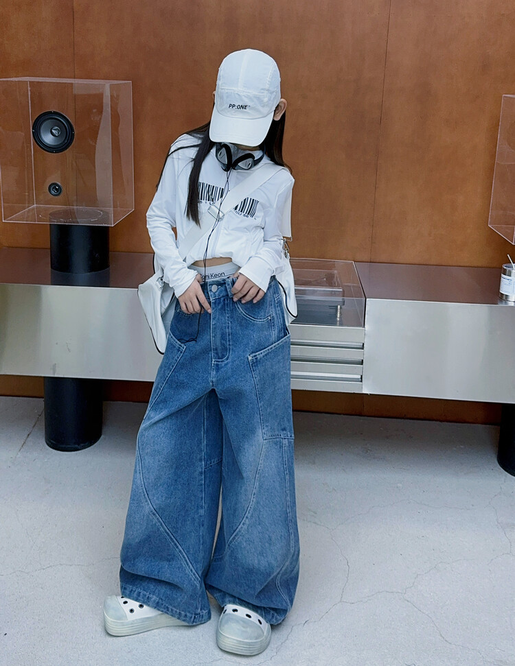 Jeans scimitar per bambini pantalone in denim blu da ragazzo_voghion.com