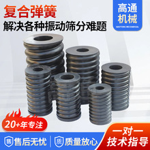 复合弹簧振动平台漏粪板减震弹簧橡胶金属螺旋压缩橡胶弹簧缓冲柱