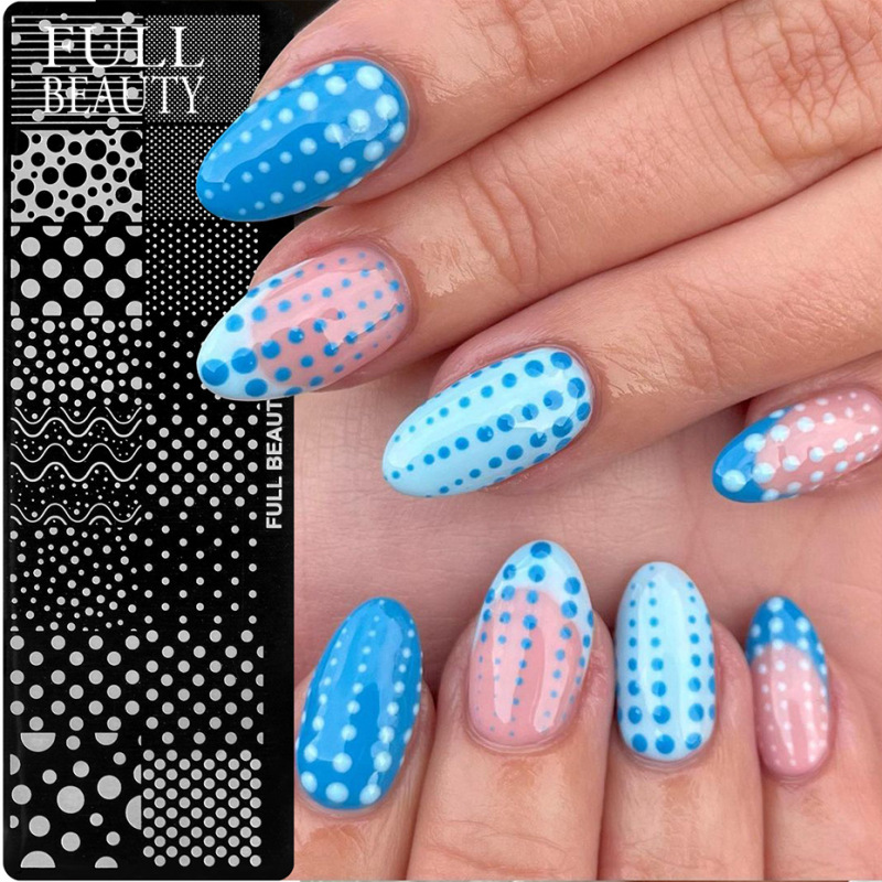 New cross-border nail art tool transfer plate with sweet and cool star, polka dot, stripe, and wave patterns for nail transfer New cross-border nail art tool transfer plate with sweet and cool star, polka dot, stripe, and wave patterns for nail transfer