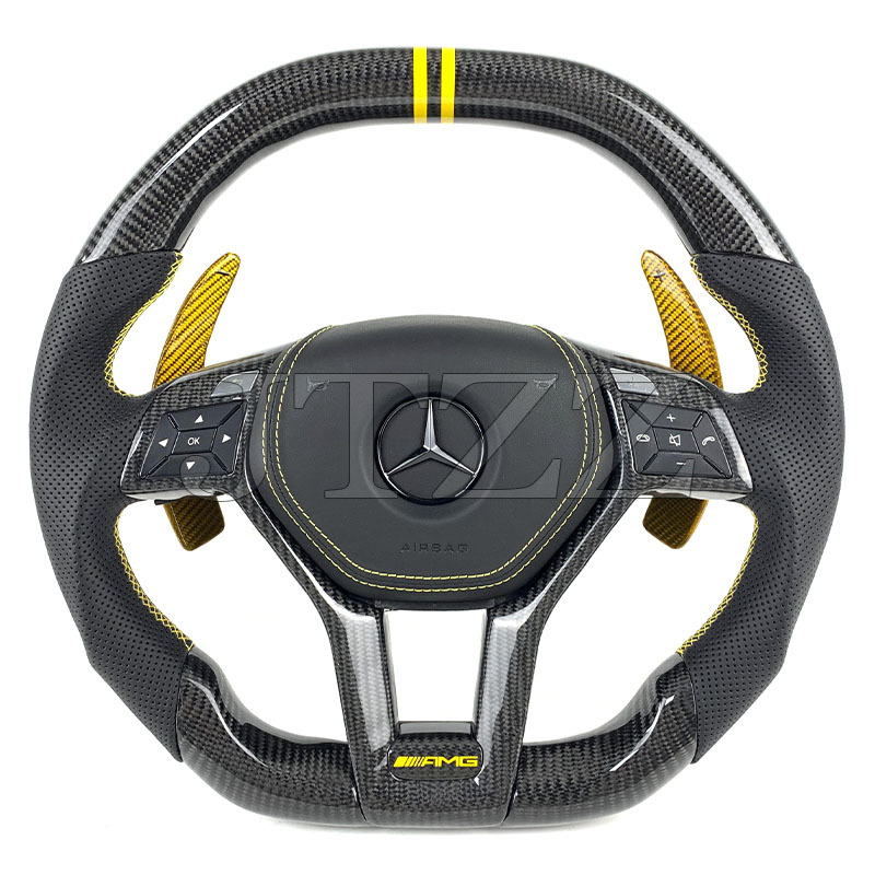 Suitable for Mercedes-Benz A45 W204 W212 W218 W116 C A GLC CLS-class steering wheel carbon fiber