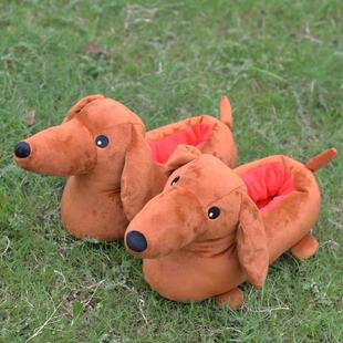 �羳��Ʒ Dachshund plush slippers�D�cȮ�Ӽ����Ҷ���ë�q��Ь