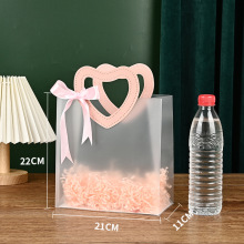 包邮pp手提袋爱心情人节七夕送花礼袋网红摆摊婚礼品袋包装袋定制