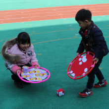 弹弹圈感统训练抛接球儿童大号软飞盘弹弹拍沙包托盘幼儿园户外