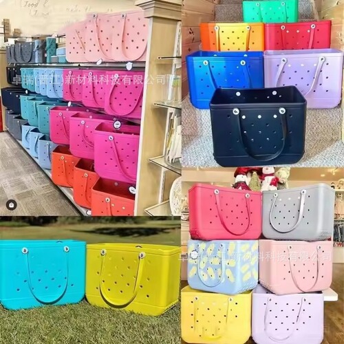 EVA Beach Hole Bag Handheld Waterproof Travel Bag for Women, Washable, Suitable for Sports Beach, Market, and Pool
