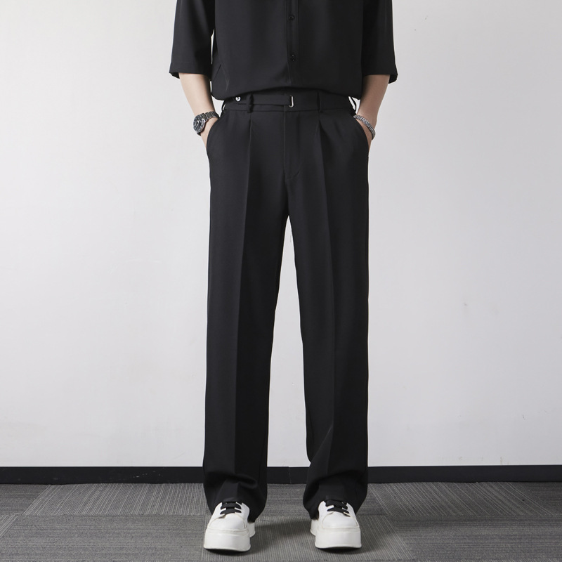 Pantalones de hombre sueltos pantalones rectos de piernas largas pantalones casuales primavera y verano de negocios pantalones casuales para hombres image 3