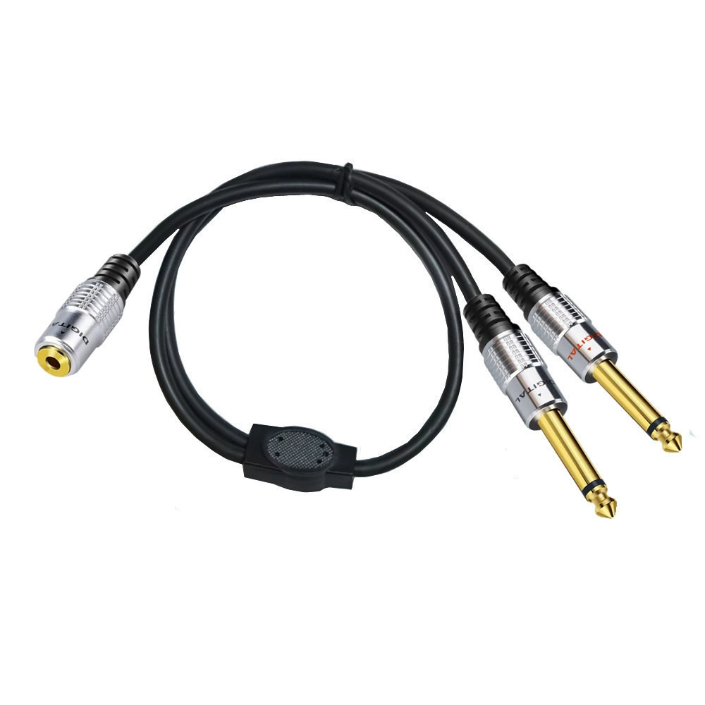 Металлический адаптер-кабель 3,5 мм — 6,35 мм