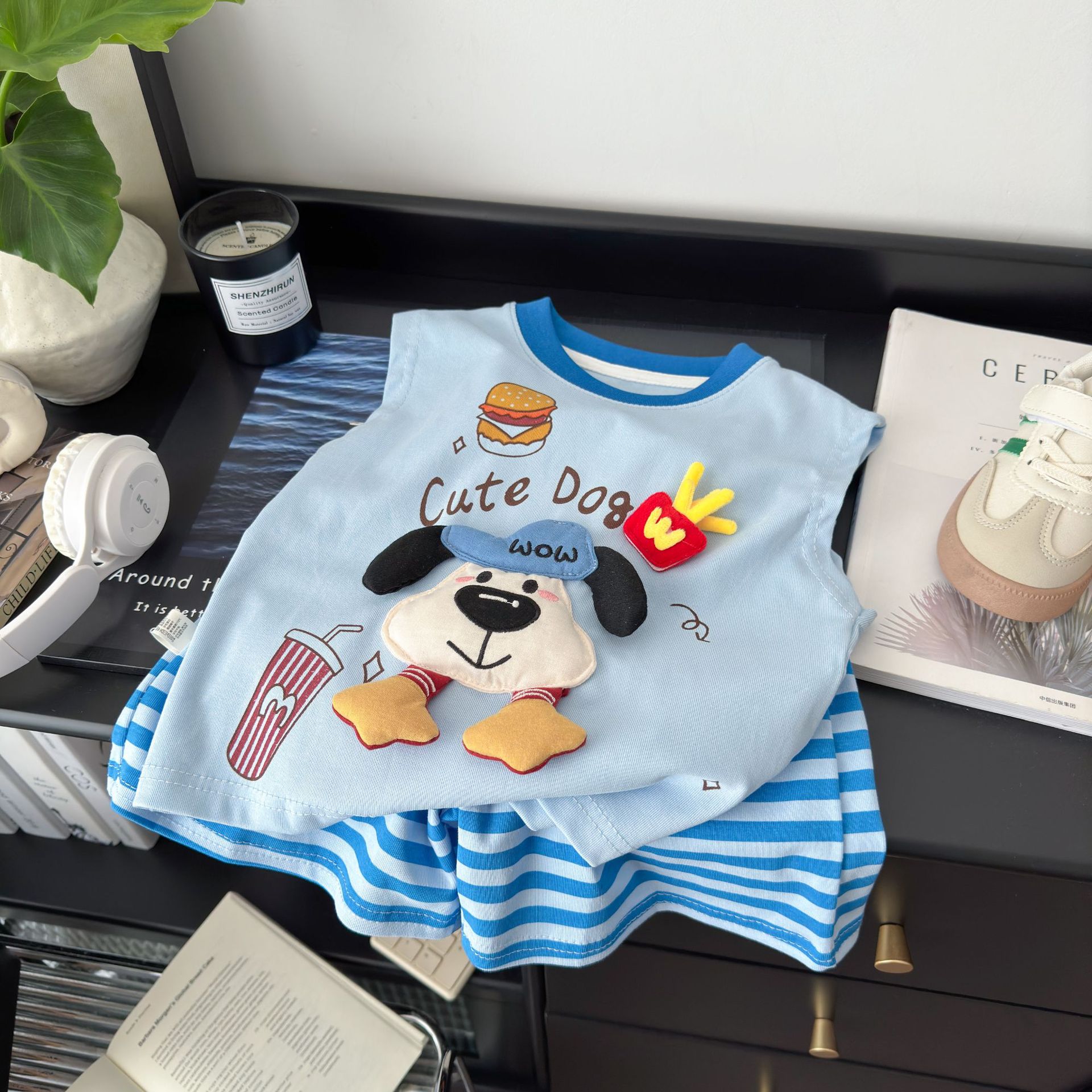 Children's Vest Suit 2025 Summer New Style Vest Shorts Two-Piece Set for Boys and Girls Baby Cartoon Cute Summer Clothes