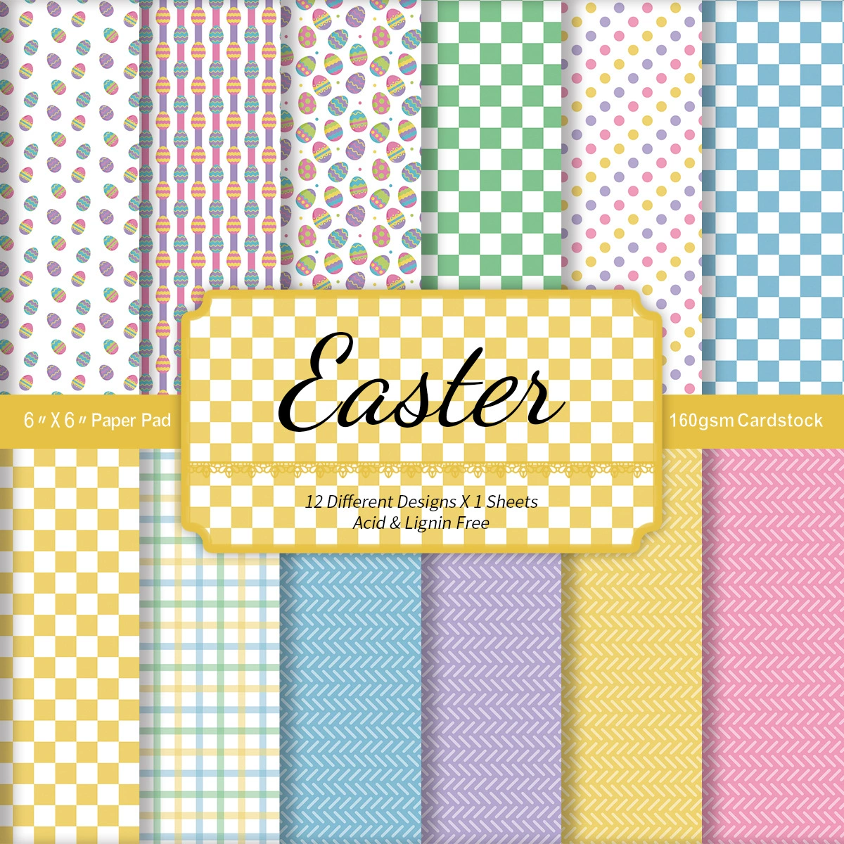 12 Easter pattern paper, floral scrapbook paper, single-sided colorful spring decorative craft paper, resurrection