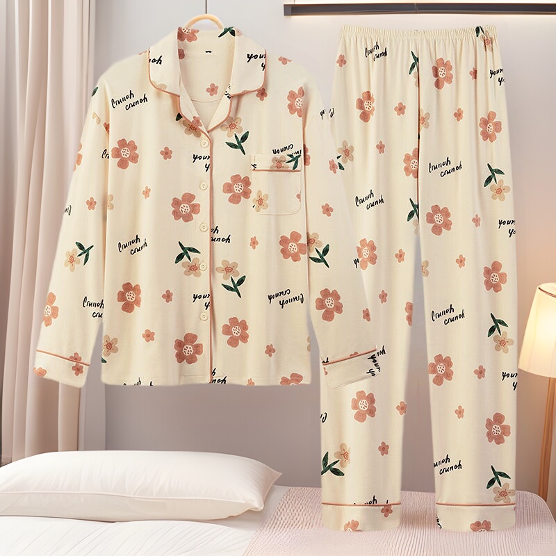 5A Antibacterial Pure Cotton Middle-Aged and Elderly Mothers' Pajamas for Women 2025 Spring and Autum New Long-Sleeved Cardigan Cartoon Home Clothes Large 5A Antibacterial Pure Cotton Middle-Aged and Elderly Mothers' Pajamas for Women 2025 Spring and Autum New Long-Sleeved Cardigan Cartoon Home Clothes Large