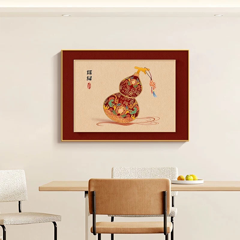 新しい中国風の装飾絵画メーターボックス拡張壁画ひょうたんアルミ合金吊り絵画メーターボックスブロック吊り絵画|undefined