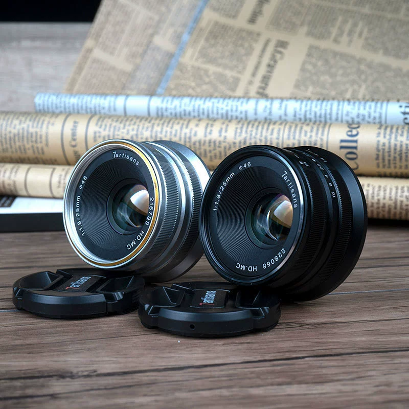 Объектив 7artisan / 七工匠 беззеркальный 25mm f/1.8, подходит для EOS M, M43, FX, E-крепление