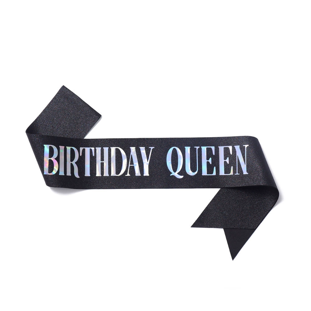 Диадема-ободок набор с кристаллами и лентой "Birthday Queen", комфортная подарочная принадлежность