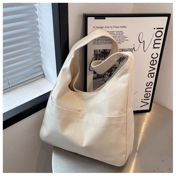 2025 New Hand Carrying Large Capacity Bag Portable Class Shoulder Tote Bag Simple Fashion Commuter Women's Bag Canvas Bag 2025 New Hand Carrying Large Capacity Bag Portable Class Shoulder Tote Bag Simple Fashion Commuter Women's Bag Canvas Bag