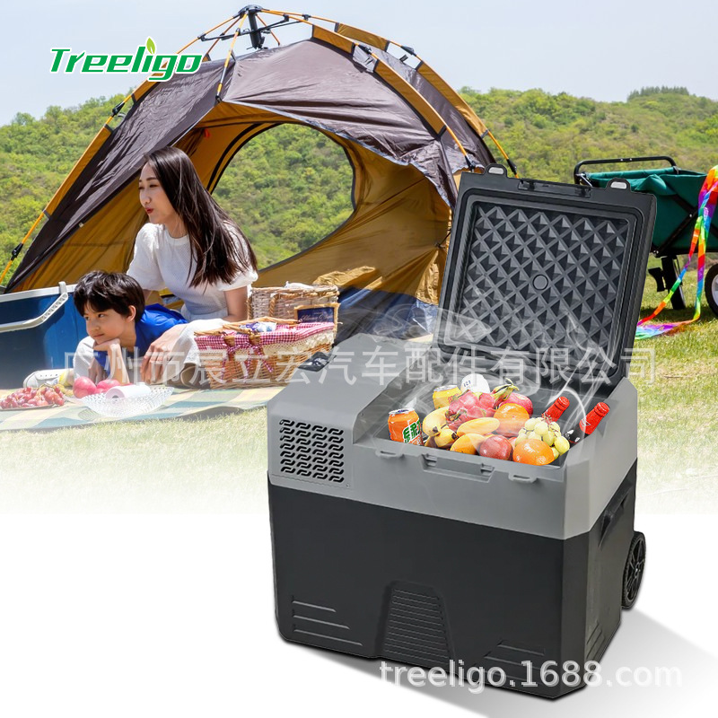 Treeligo refrigerador del coche 42/52/62 L compresor refrigerador del coche 12v24v220v congelador de viaje