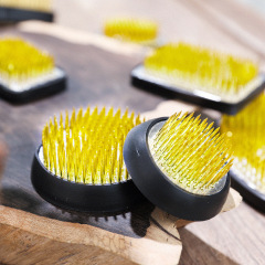 劍山插花器中式銅針固定神器底座日式插花器皿小原流花盆花道工具