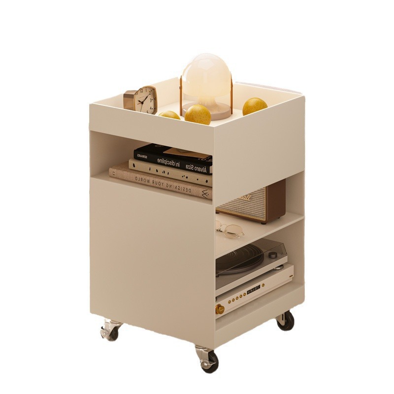 Estante de mesita de noche simple, estante de hierro extraíble, dormitorio doméstico, red roja, carro creativo, almacenamiento, armario lateral