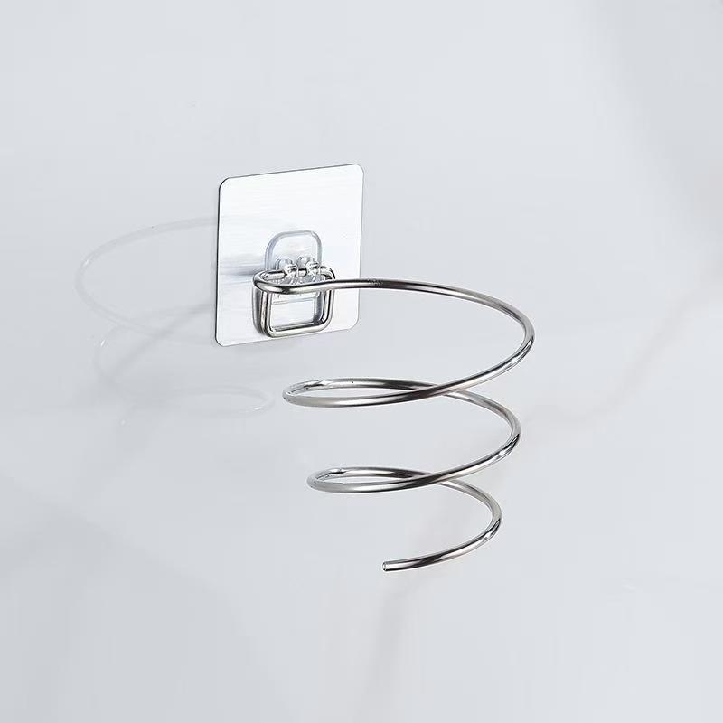 不锈钢加粗吹风机架免打孔挂壁式家用酒店浴室防水吹风筒收纳架子