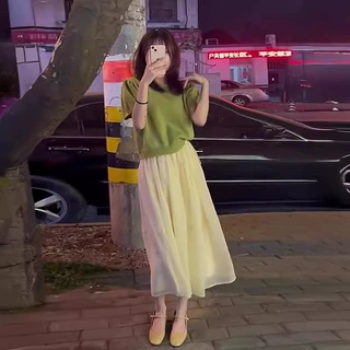 2026夏季新款小个子减龄洋气时尚套装显瘦针织上衣半身裙两件套装