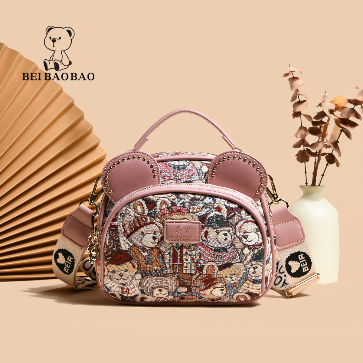 Beibao Source Factory Women 's Bag Sweet Bunny Bag popular moda bolso de nicho de hombro inclinado