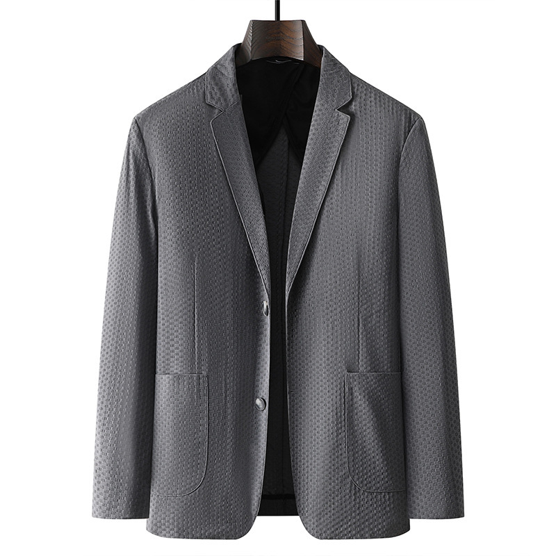 Casual Ice Silk Suit Summer New Men's Style Version Slim Stretch Suit Texture Trendy Single Suit Jacket