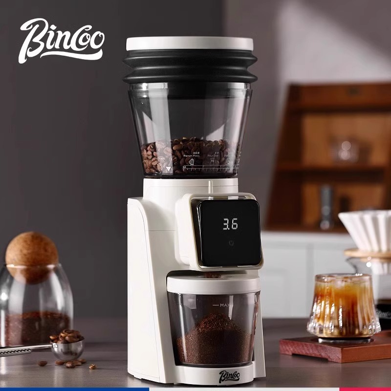 Molinillo de granos eléctrico Bincoo Molinillo de granos de café automático Máquina de café doméstica Máquina de molienda italiana de mano