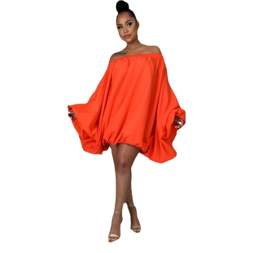 Falda Naranja Elegante de Talla Grande, Estilo Europeo y Americano, Rejuvenecedora, Ajustada a la Cadera, con Pliegues en Línea A, Color Sólido, para Ir al Trabajo, HX030