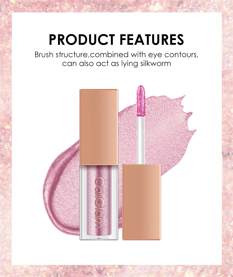 Langmanni 8-Bottle Eyeshadow Liquid Set: High-gloss Multi-Color Pearlescent Glitter Liquid Colored Eyeshadow Item Picture
