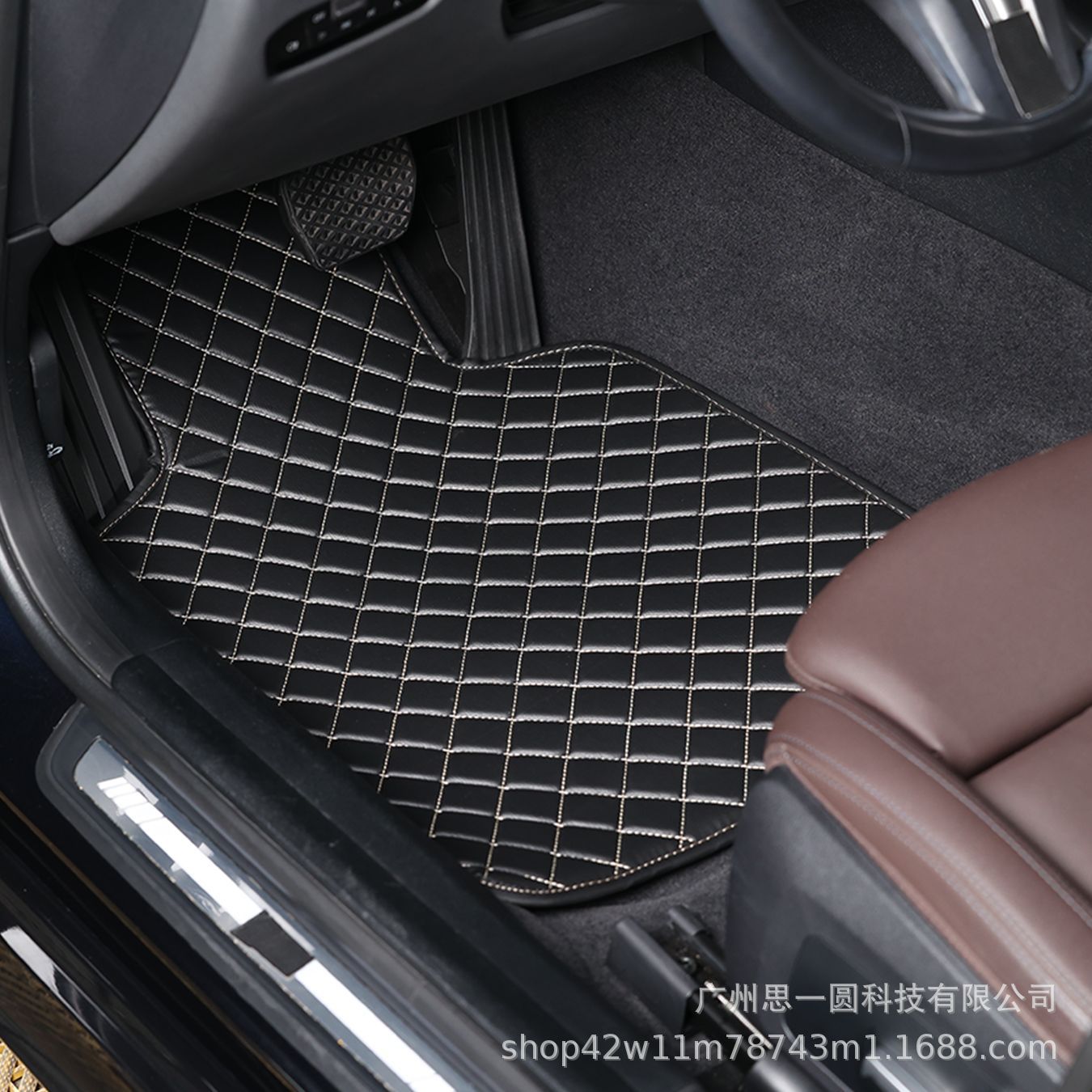 General Motors Car Floor Mats Cross-Border New Product Wholesale Foreign Trade Amazon Temu Tk Dropshipping Checkered Pattern Wear-Resistant Non-Slip