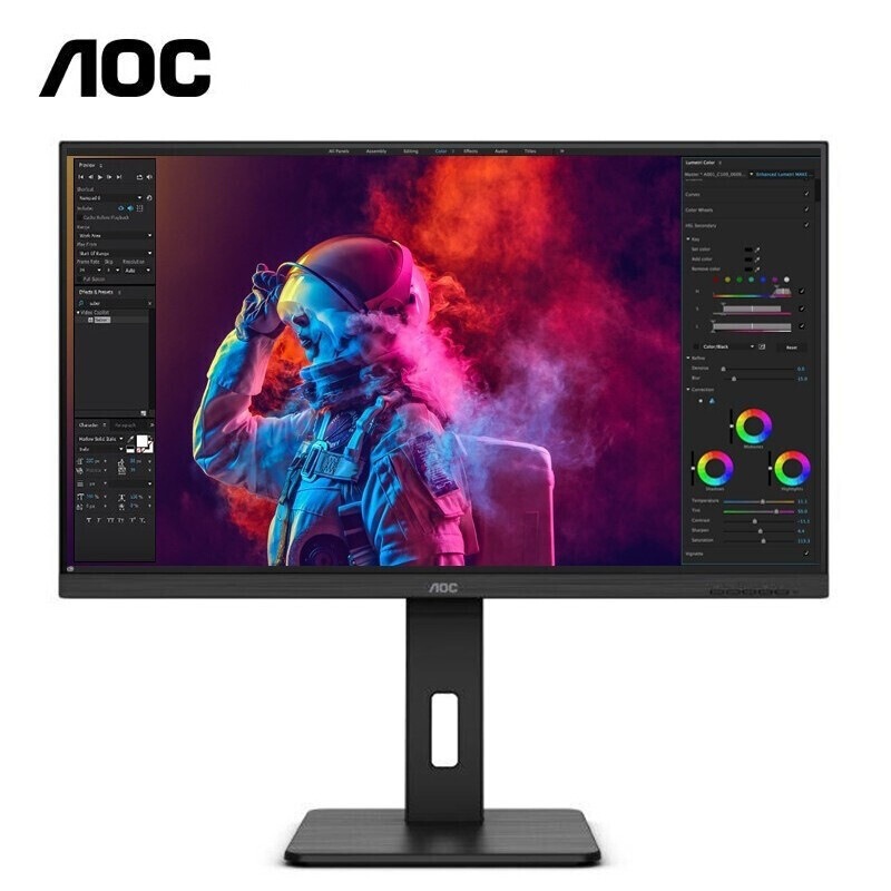 AOC U32P2C 31.5 inch 4K display Type-c 65W reverse charging narrow bezel rotation