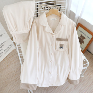 Island Velvet Pajamas Winter Women's Fleece-Lined Coral Velvet 2025 New Flannel Home Clothes Thin Velvet Spring Autumn Winter