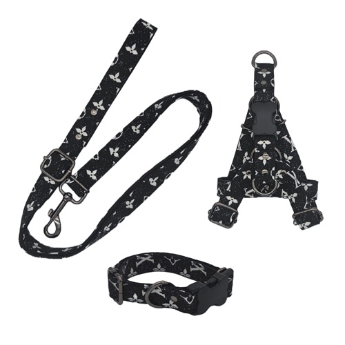 Tide brand large flower dog leash for walking small dogs like Terriers, medium pets like Corgis, and puppies Golden Retrievers, with a chest and back strap.