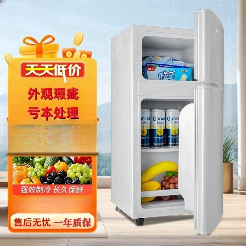 Refrigerated Small Refrigerator for Handling Frozen Second-Hand and Transport Damage Dormitory Double-Door Home Bedroom Rental Bump