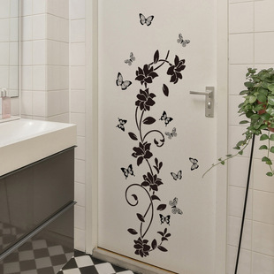 Cross-Border Hot Selling Bathroom Door Stickers Waterproof Pvc Flower Decoration Stickers Manufacturer Production Wholesale Direct Sales Home Decoration