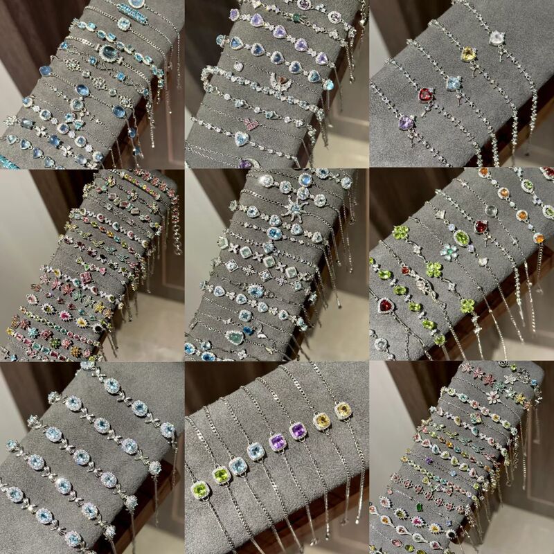 Stainless Steel Zircon Round Pendant Bracelet Light Luxury High-End Bracelet Elegant Versatile Fashion Commuter Bracelet Wholesale