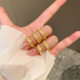 Old money style medieval woven brushed zircon ring women's retro high-grade food finger ring exquisite temperament all-match ring