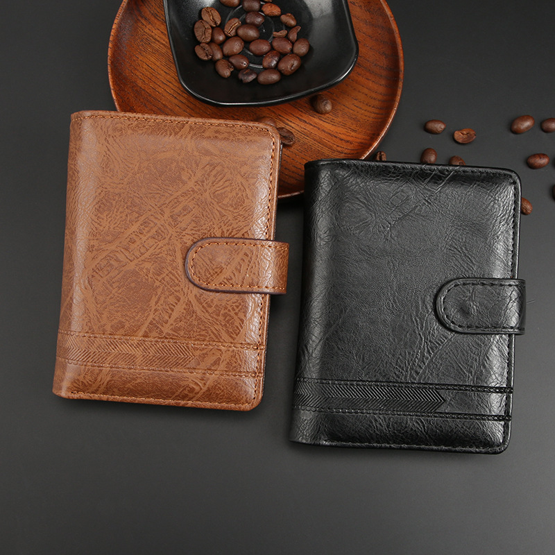 Cross-border Foreign Trade 30% Fold Men's Short Wallet Business Retro Style Coin Clip Head Layer Cowhide Vertical Leather Bag Account Book Cross-border Foreign Trade 30% Fold Men's Short Wallet Business Retro Style Coin Clip Head Layer Cowhide Vertical Leather Bag Account Book
