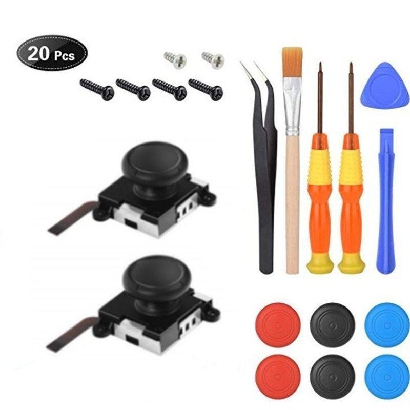 Nintendo interruptor multi-pieza destornillador mango herramienta de reparación 3D Rocker alegría-con accesorios de reparación de acogida