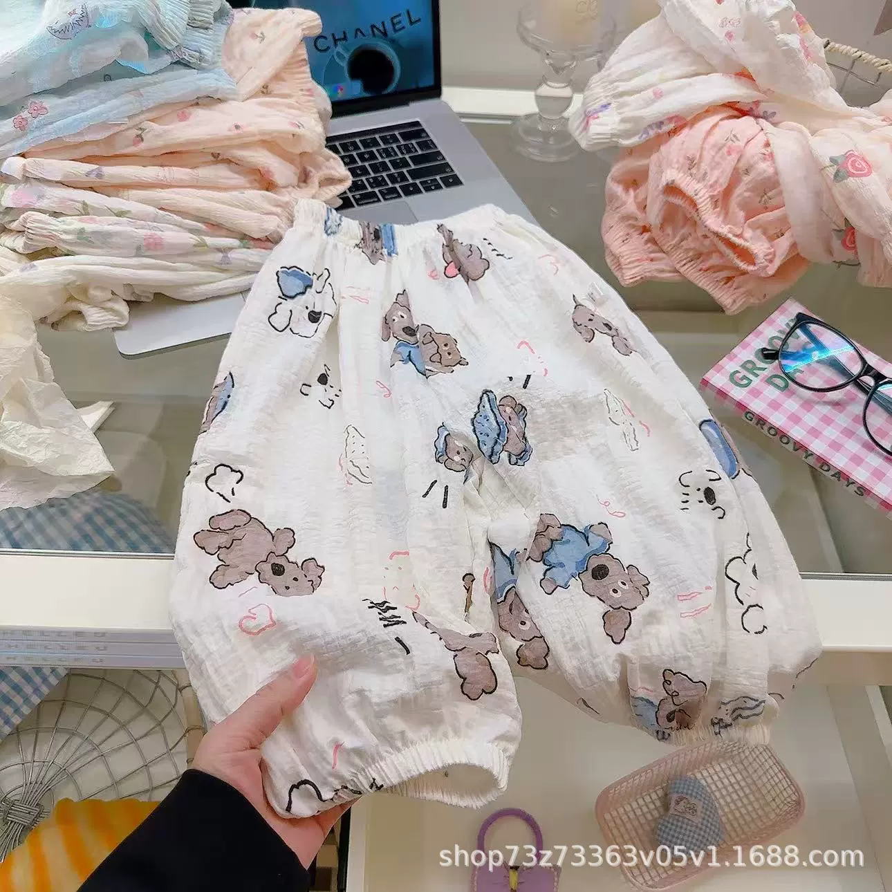 Trousers for men and women, thin small princess costume, cute mosquito repellent girl's, floral print