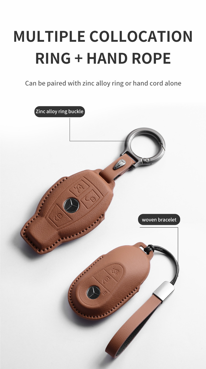 Original Car Color Mercedes-Benz Key Cover New 2024 Glc260L Gle C-Class E300L Car Key Shell Buckle